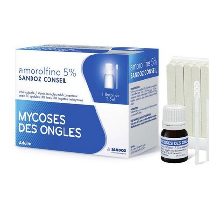 Amorolfine 5% Sandoz Vernis Mycoses des Ongles
