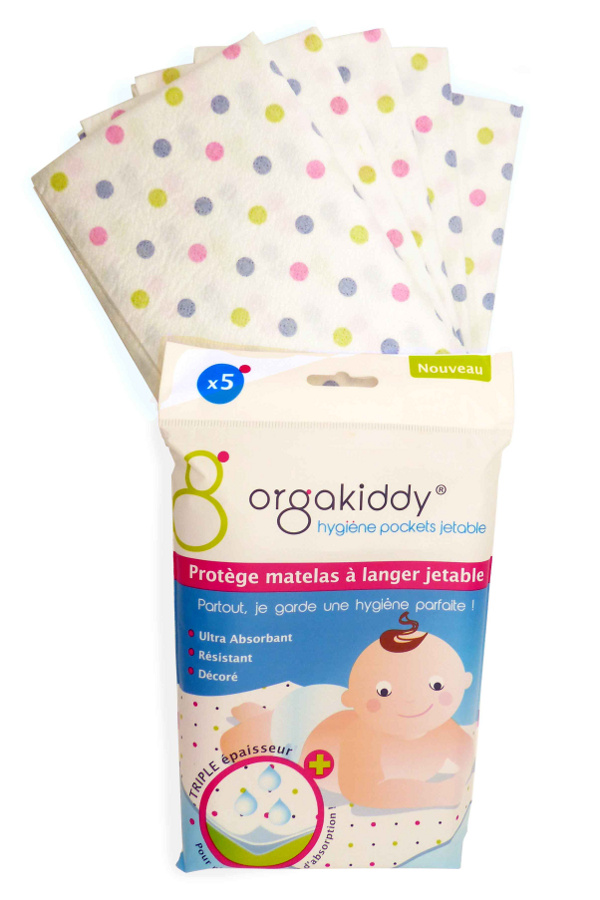 Orgakiddy Protège Matelas à Langer Jetable X5