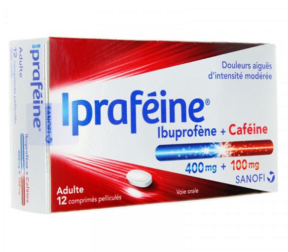 Ipraféine 400mg + 100mg 12 Comprimés