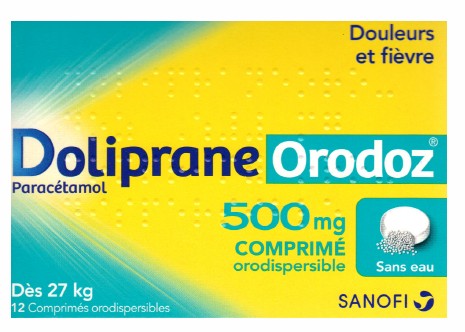 Doliprane Orodoz 500mg 12 Comprimés Orodispersibles