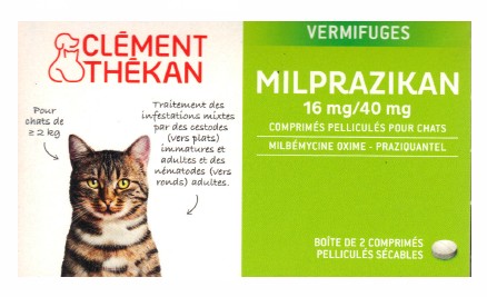 Thekan Milprazikan Chat 2 Comprimés