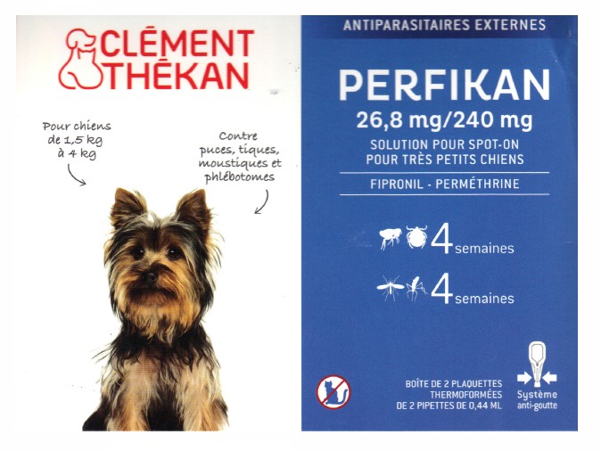 Thekan Perfikan Très Petits Chiens 1.5-4kg Spot-on 4 Pipettes